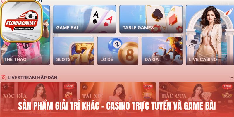 Sảnh casino trực tuyến cùng các game bài đặc sắc