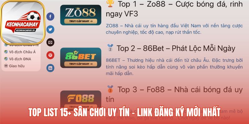 Tổng hợp top list nhà cái đáng tin cậy và link cập nhật